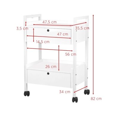 GIOVANNI CLASSIC TYP 1019 profesionalus kosmetologinis vežimėlis, baltos spalvos GIOVANNI CLASSIC TYP 1019 profesionalus kosmetologinis vežimėlis, baltos spalvos