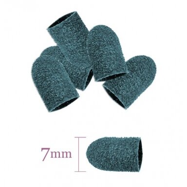 Vienkartiniai abraziviniai antgaliukai pedikiūrui 7mm #80 (10 vnt.) Vienkartiniai abraziviniai antgaliukai pedikiūrui 7mm #80 (10 vnt.)