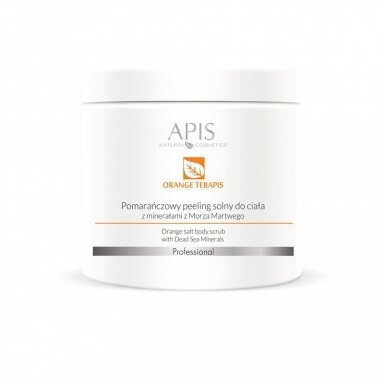 APIS ORANGE TERAPIS apelsinų ir Negyvosios jūros druskos šveitiklis kūnui, 700 g.