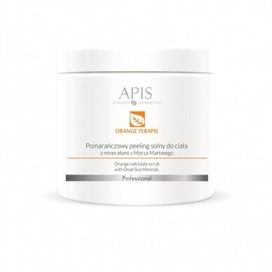 APIS ORANGE TERAPIS apelsinų ir Negyvosios jūros druskos šveitiklis kūnui, 700 g. APIS ORANGE TERAPIS apelsinų ir Negyvosios jūros druskos šveitiklis kūnui, 700 g.