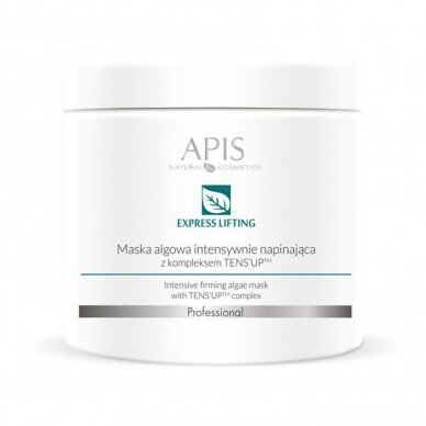 APIS NATURAL EXPRESS LIFTING stipriai stangrinanti alginatinė veido kaukė su TENS'UP kompleksu, 250 g. APIS NATURAL EXPRESS LIFTING stipriai stangrinanti alginatinė veido kaukė su TENS'UP kompleksu, 250 g.