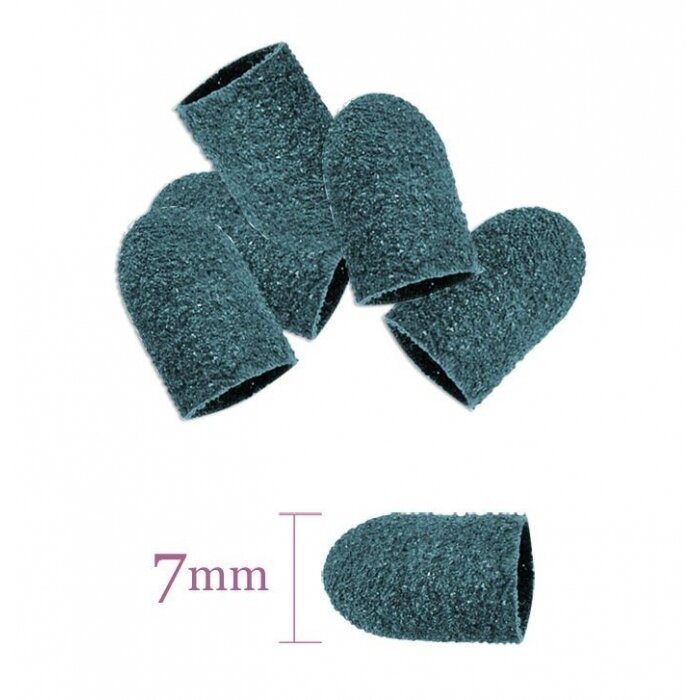 Vienkartiniai abraziviniai antgaliukai pedikiūrui 7mm #80 (10 vnt.) Vienkartiniai abraziviniai antgaliukai pedikiūrui 7mm #80 (10 vnt.)