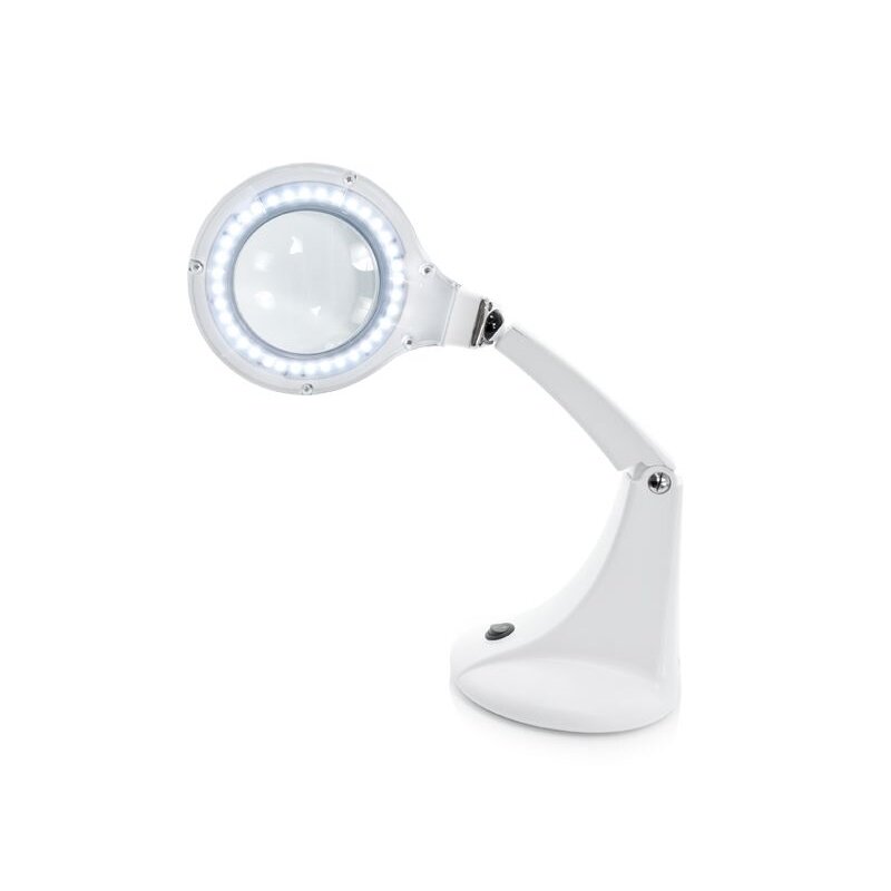 ELEGANTE RED LINE profesionali kosmetologinė stalinė LED lempa - lupa ELEGANTE MINI 30 SMD 5D, baltos spalvos 2