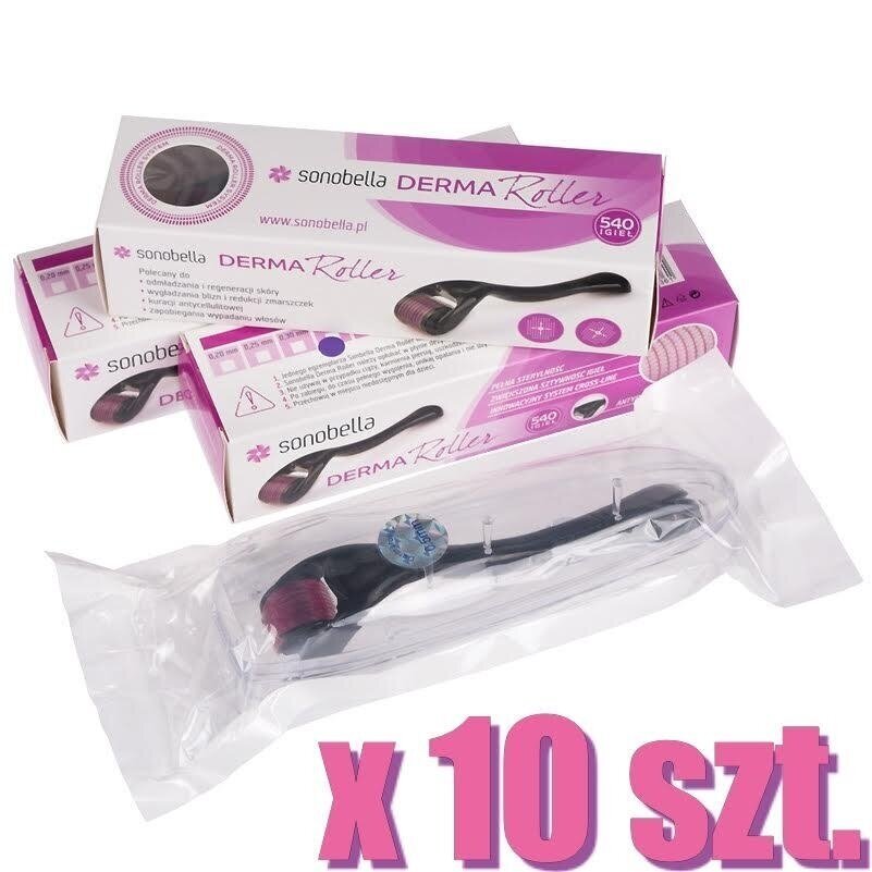 DERMA ROLLER mezoterapijai (1,5 mm) 540 plieno adatos SONOBELLA, 10 vnt.