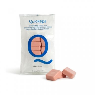 QUICKEPIL kietasis depiliacinis vaškas, 1kg rožinis QUICKEPIL kietasis depiliacinis vaškas, 1kg rožinis