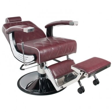 Profesionali barberio kėdė kirpykloms ir grožio salonams GABBIANO IMPERIAL, bordinės spalvos 3 Profesionali barberio kėdė kirpykloms ir grožio salonams GABBIANO IMPERIAL, bordinės spalvos 3