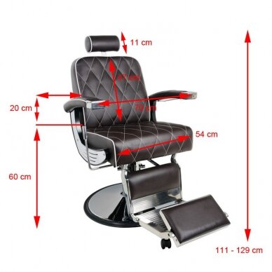 Profesionali barberio kėdė kirpykloms ir grožio salonams GABBIANO IMPERIAL, rudos spalvos 6 Profesionali barberio kėdė kirpykloms ir grožio salonams GABBIANO IMPERIAL, rudos spalvos 6