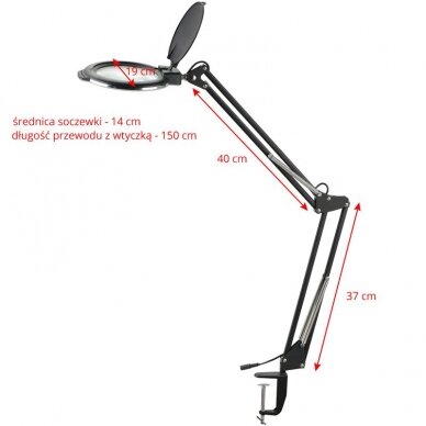 Profesionali kosmetologinė LED lempa lupa MOONLIGHT 8013/6", tvirtinama prie paviršių, baltos spalvos 3 Profesionali kosmetologinė LED lempa lupa MOONLIGHT 8013/6", tvirtinama prie paviršių, baltos spalvos 3