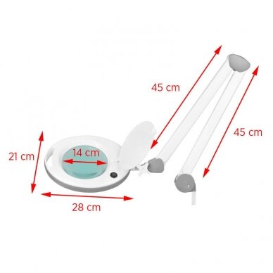 ELEGANTE REDLINE profesionali kosmetologinė LED lempa-lupa ELEGANTE 6014 60 SMD 5D (tvirtinama prie paviršių) 7 ELEGANTE REDLINE profesionali kosmetologinė LED lempa-lupa ELEGANTE 6014 60 SMD 5D (tvirtinama prie paviršių) 7