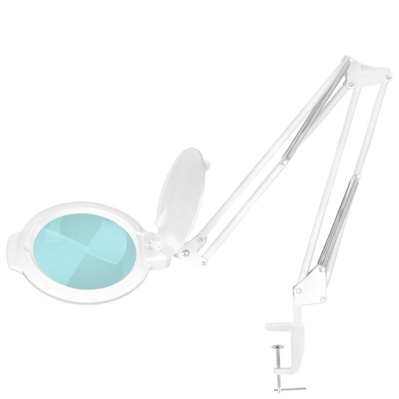 Profesionali kosmetologinė LED lempa lupa MOONLIGHT 8013/6", tvirtinama prie paviršių, baltos spalvos Profesionali kosmetologinė LED lempa lupa MOONLIGHT 8013/6", tvirtinama prie paviršių, baltos spalvos