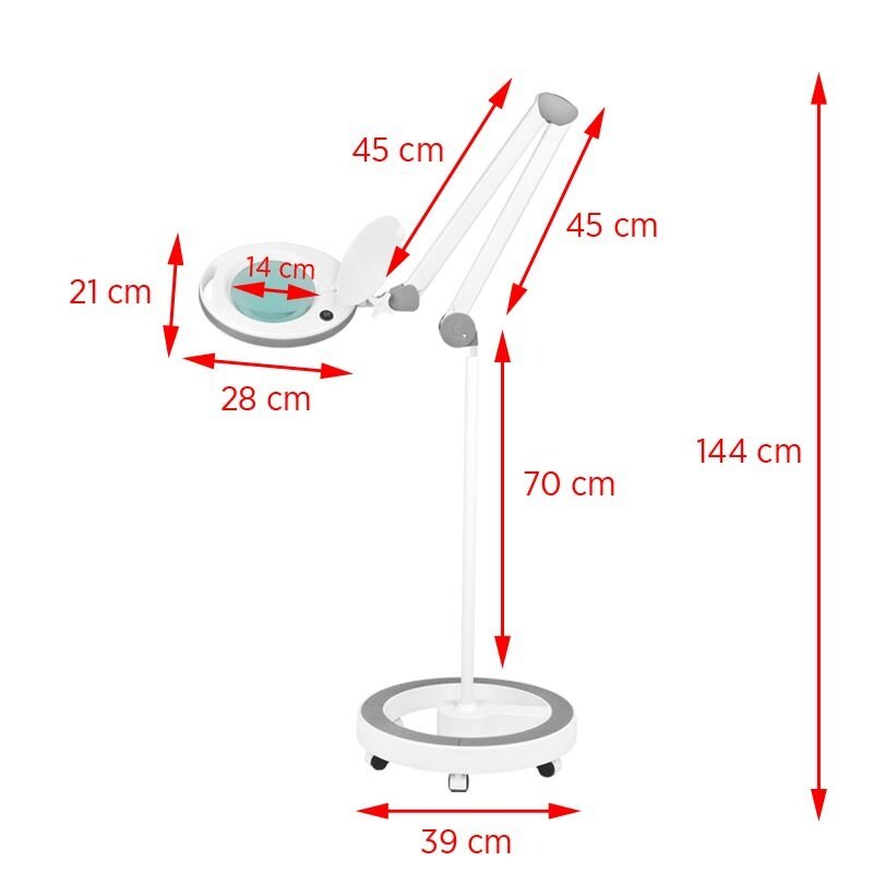 ELEGANTE RED LINE profesionali kosmetologinė lempa lupa ELEGANTE 6014 60 LED SMD 5D 7