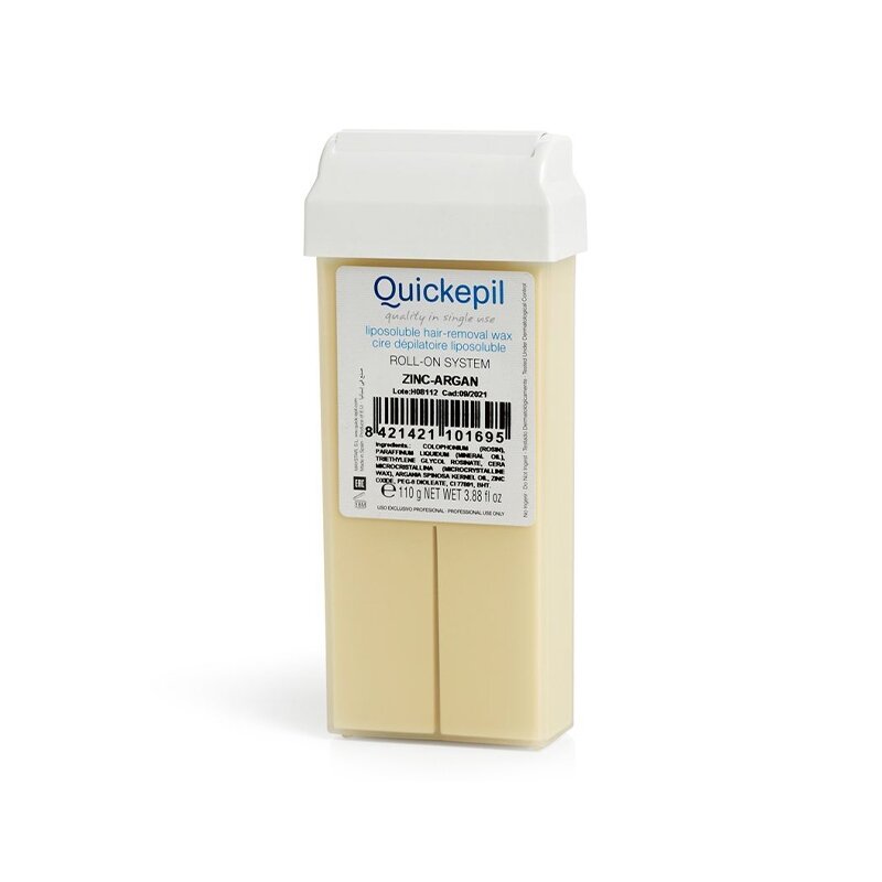 QUICKEPIL kasetinis vaškas depiliacijai cinko-argano, 110 g.