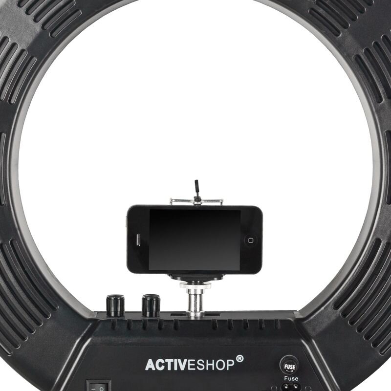 Profesionali lempa makiažo meistrams LED RING LIGHT stovas + telefono laikiklis + šviesos reguliavimas 18" (48w) 7 Profesionali lempa makiažo meistrams LED RING LIGHT stovas + telefono laikiklis + šviesos reguliavimas 18" (48w) 7