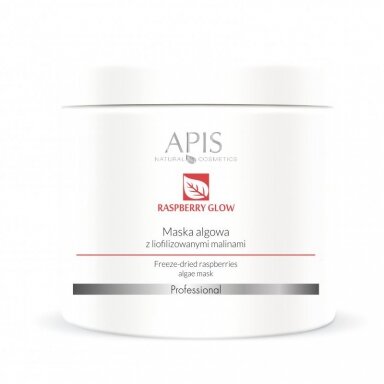 APIS RASPBERRY GLOW regenuoruojanti ir drėkinanti alginatinė dumblių kaukė su liofilizuotomis avietėmis, 200 g. APIS RASPBERRY GLOW regenuoruojanti ir drėkinanti alginatinė dumblių kaukė su liofilizuotomis avietėmis, 200 g.