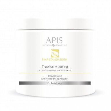 APIS PINA COLADA šveitiklis kūnui su liofilizuotais ananasais, 650 g. APIS PINA COLADA šveitiklis kūnui su liofilizuotais ananasais, 650 g.