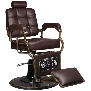 Profesionali barberio kėdė kirpykloms ir grožio salonams GABBIANO BOSS BROWN