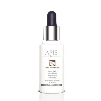 APIS PROFESSIONAL AML COMPLEX rūgščių kompleksas 30% (azelaino + migdolų + pieno), 30 ml. APIS PROFESSIONAL AML COMPLEX rūgščių kompleksas 30% (azelaino + migdolų + pieno), 30 ml.