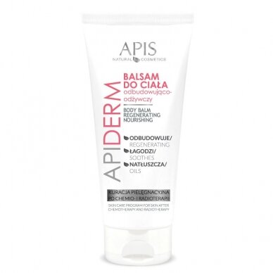 APIS APIDERM regeneruojantis ir maitinantis balzamas kūnui po chemio ir radio terapijų, 200 ml. APIS APIDERM regeneruojantis ir maitinantis balzamas kūnui po chemio ir radio terapijų, 200 ml.