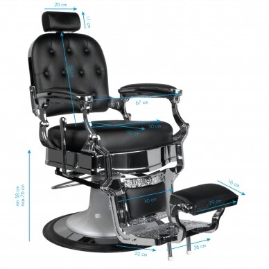 Profesionali barberio kėdė kirpykloms ir grožio salonams GABBIANO ERNESTO BLACK 7