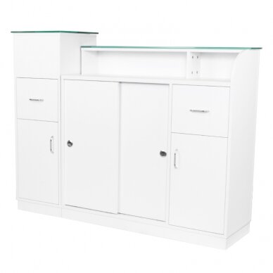 Profesionalus laukiamojo stalas - recepcija su vitrina 2in1, GABBIANO Q-0333 2 Profesionalus laukiamojo stalas - recepcija su vitrina 2in1, GABBIANO Q-0333 2