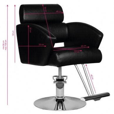 Profesionali kirpyklos kėdė HAIR SYSTEM HS02, juodos spalvos 5 Profesionali kirpyklos kėdė HAIR SYSTEM HS02, juodos spalvos 5