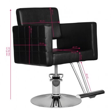 Profesionali kirpyklos kėdė HAIR SYSTEM HS33, juodos spalvos 4 Profesionali kirpyklos kėdė HAIR SYSTEM HS33, juodos spalvos 4