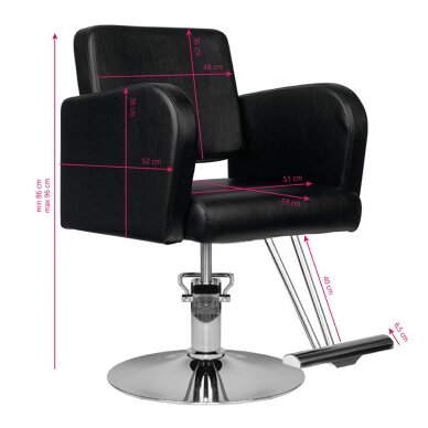 Profesionali kirpyklos kėdė HAIR SYSTEM HS92, juodos spalvos 4 Profesionali kirpyklos kėdė HAIR SYSTEM HS92, juodos spalvos 4