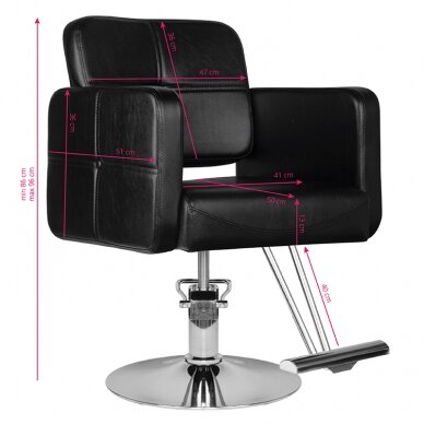 Profesionali kirpyklos kėdė HAIR SYSTEM HS10, juodos spalvos 4 Profesionali kirpyklos kėdė HAIR SYSTEM HS10, juodos spalvos 4