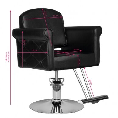 Profesionali kirpyklos kėdė HAIR SYSTEM HS69, juodos spalvos 4 Profesionali kirpyklos kėdė HAIR SYSTEM HS69, juodos spalvos 4