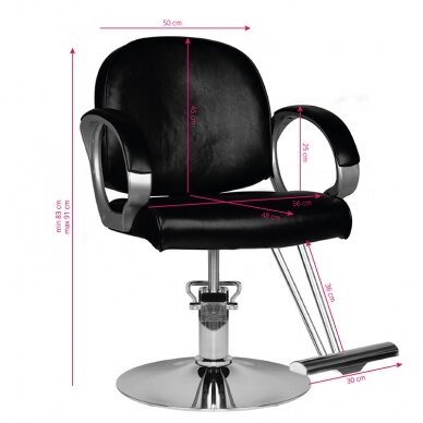 Profesionali kirpyklos kėdė HAIR SYSTEM HS00, juodos spalvos 4 Profesionali kirpyklos kėdė HAIR SYSTEM HS00, juodos spalvos 4
