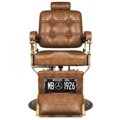 Profesionali barberio kėdė BOSS OLD LEATHER, šviesiai rudos spalvos 3 Profesionali barberio kėdė BOSS OLD LEATHER, šviesiai rudos spalvos 3