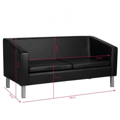 Profesionali laukiamojo sofa GABBIANO BM18003, juodos spalvos 2 Profesionali laukiamojo sofa GABBIANO BM18003, juodos spalvos 2