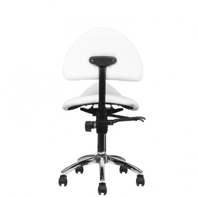 Balno tipo meistro kėdė su atlošu 249A, balta 2 Balno tipo meistro kėdė su atlošu 249A, balta 2