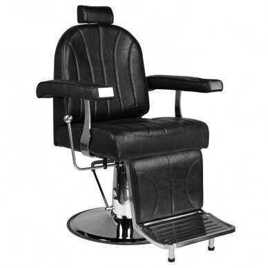 HAIR SYSTEM profesionali barberio kėdė kirpykloms ir grožio salonams SM138, juodos spalvos HAIR SYSTEM profesionali barberio kėdė kirpykloms ir grožio salonams SM138, juodos spalvos