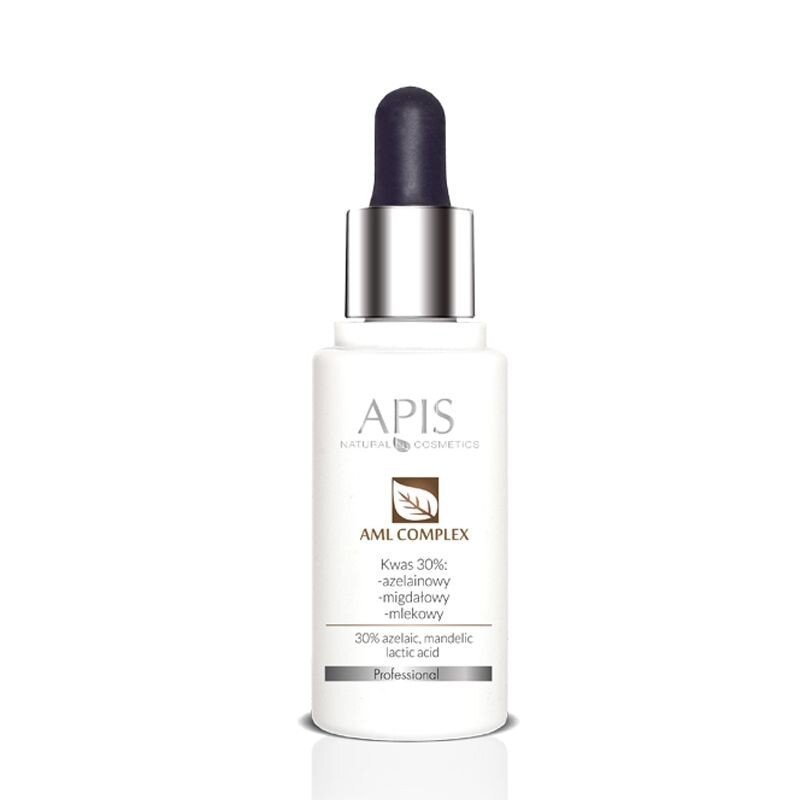 APIS PROFESSIONAL AML COMPLEX rūgščių kompleksas 30% (azelaino + migdolų + pieno), 30 ml.