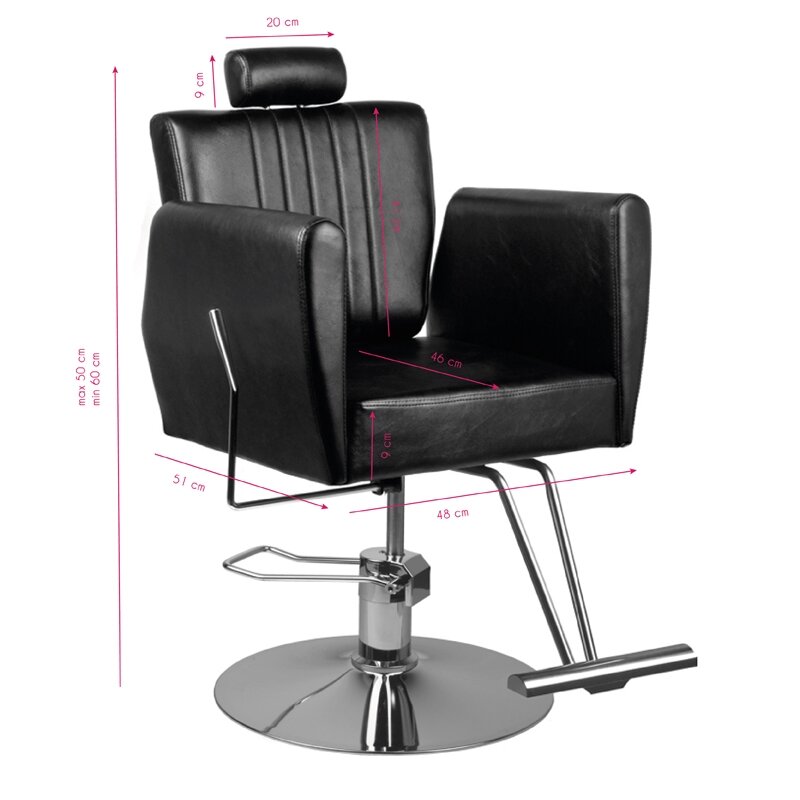Profesionali kirpyklos ir barberių kėdė HAIR SYSTEM 0-179, juodos spalvos 4 Profesionali kirpyklos ir barberių kėdė HAIR SYSTEM 0-179, juodos spalvos 4