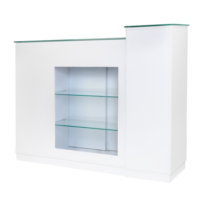 Profesionalus laukiamojo stalas - recepcija su vitrina 2in1, GABBIANO Q-0333 Profesionalus laukiamojo stalas - recepcija su vitrina 2in1, GABBIANO Q-0333