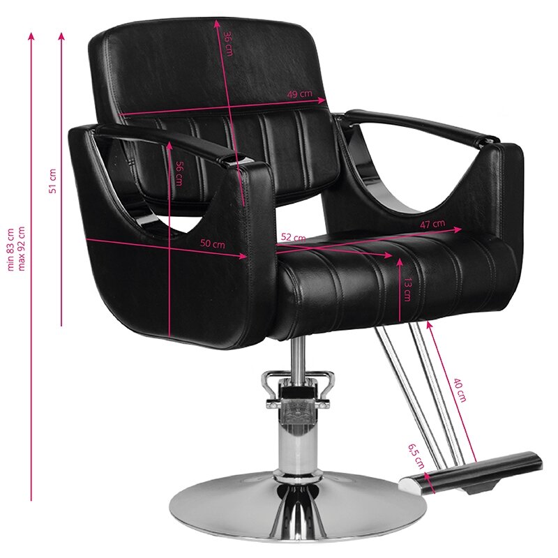 Profesionali kirpėjo kėdė kirpykloms ir barberio salonams HAIR SYSTEM HS52, juodos spalvos 4 Profesionali kirpėjo kėdė kirpykloms ir barberio salonams HAIR SYSTEM HS52, juodos spalvos 4