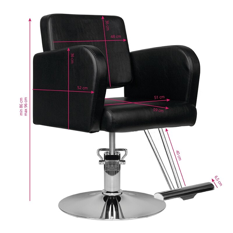 Profesionali kirpyklos kėdė HAIR SYSTEM HS92, juodos spalvos 4 Profesionali kirpyklos kėdė HAIR SYSTEM HS92, juodos spalvos 4