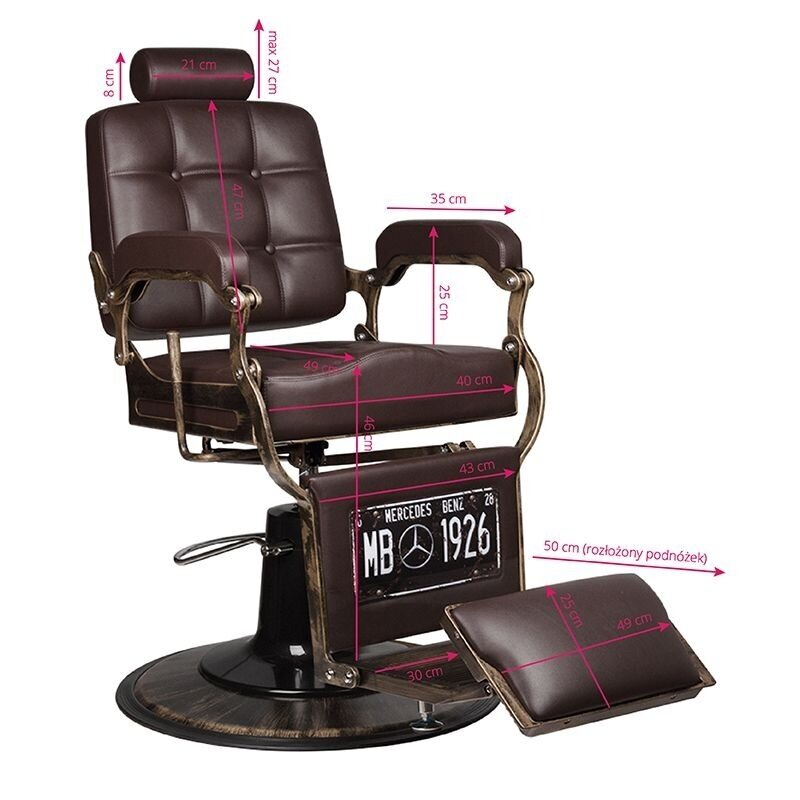 Profesionali barberio kėdė kirpykloms ir grožio salonams GABBIANO BOSS BROWN 1 Profesionali barberio kėdė kirpykloms ir grožio salonams GABBIANO BOSS BROWN 1