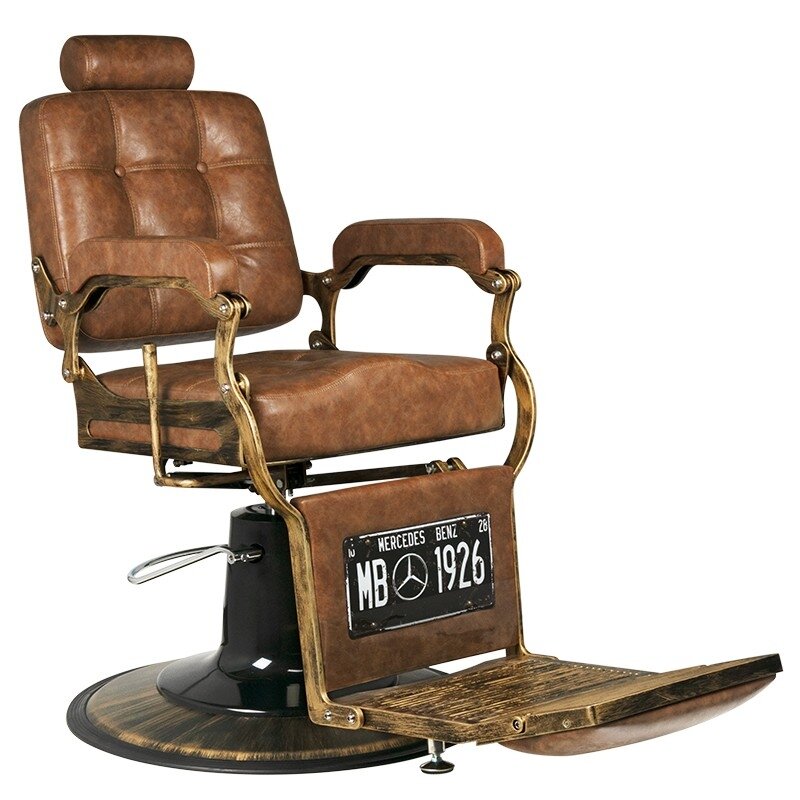Profesionali barberio kėdė BOSS OLD LEATHER, šviesiai rudos spalvos Profesionali barberio kėdė BOSS OLD LEATHER, šviesiai rudos spalvos