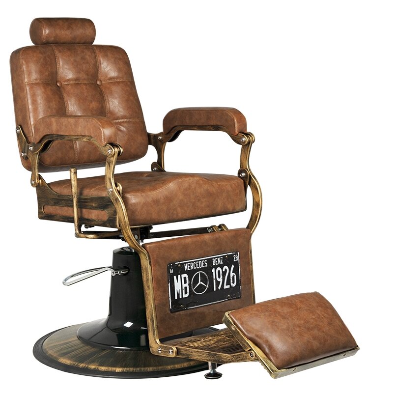 Profesionali barberio kėdė BOSS OLD LEATHER, šviesiai rudos spalvos 1 Profesionali barberio kėdė BOSS OLD LEATHER, šviesiai rudos spalvos 1