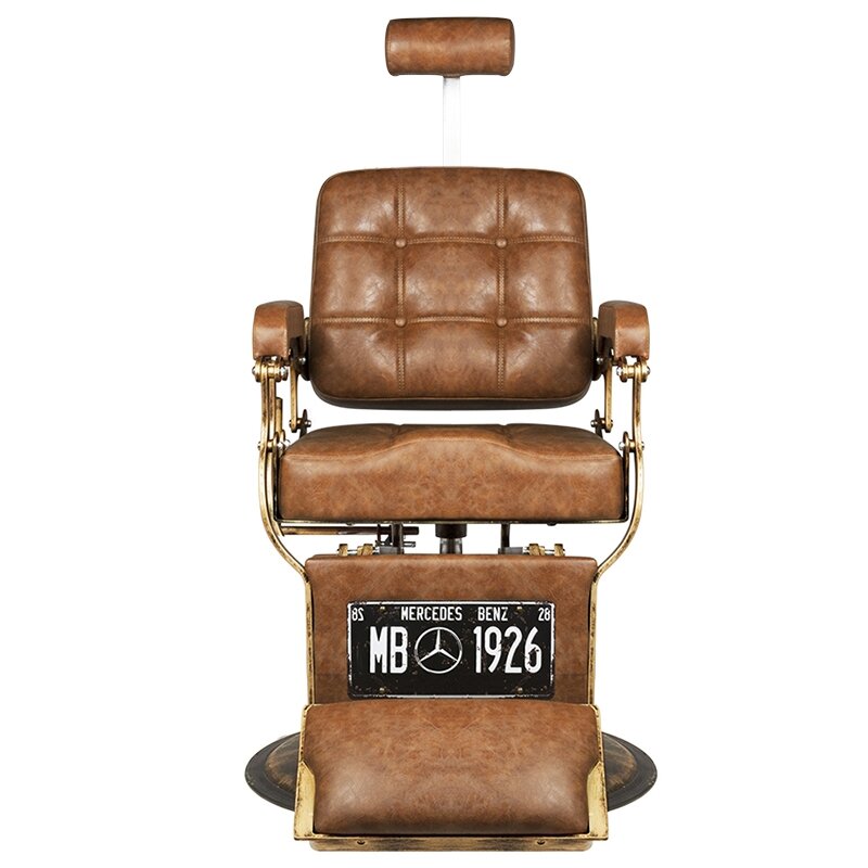 Profesionali barberio kėdė BOSS OLD LEATHER, šviesiai rudos spalvos 5