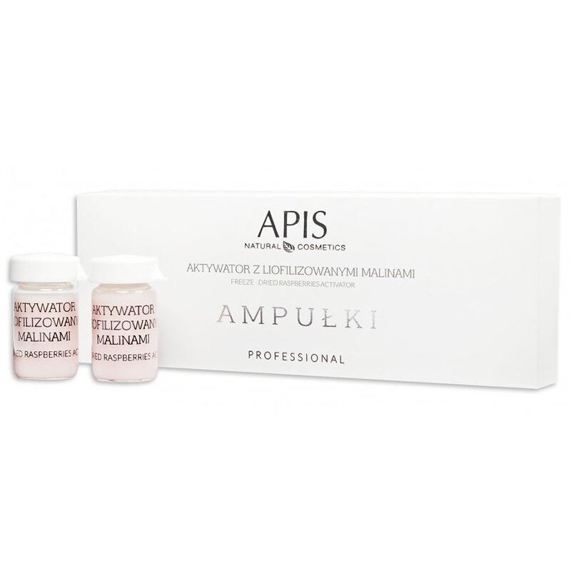 APIS PROFESSIONAL koncentruotas aktyvatorius ampulės su liofilizuotomis avietėmis 5 vnt.
