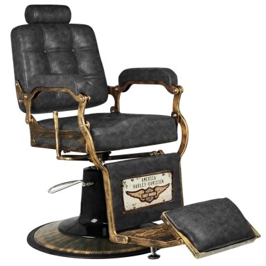 Profesionali barberio kėdė kirpykloms ir grožio salonams BOSS HD OLD LEATHER , juodos spalvos Profesionali barberio kėdė kirpykloms ir grožio salonams BOSS HD OLD LEATHER , juodos spalvos