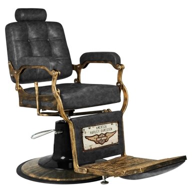 Profesionali barberio kėdė kirpykloms ir grožio salonams BOSS HD OLD LEATHER , juodos spalvos Profesionali barberio kėdė kirpykloms ir grožio salonams BOSS HD OLD LEATHER , juodos spalvos