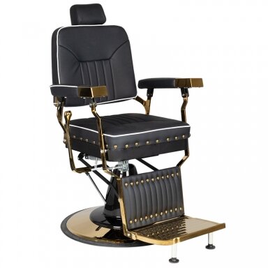 Profesionali barberio kėdė kirpykloms ir grožio salonams GABBIANO FILIPPO GOLD, juodos spalvos Profesionali barberio kėdė kirpykloms ir grožio salonams GABBIANO FILIPPO GOLD, juodos spalvos