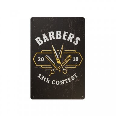 Dekoratyvinė lentelė grožio salonams ir barberių kirpykloms BARBER B038 Dekoratyvinė lentelė grožio salonams ir barberių kirpykloms BARBER B038