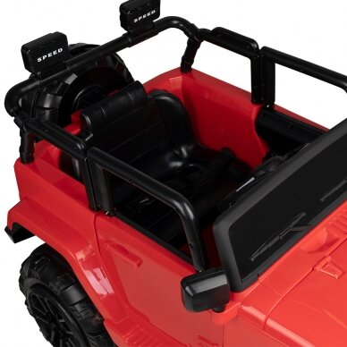 Profesionali vaikiška kirpyklos kėdė JEEP, raudonos spalvos 4