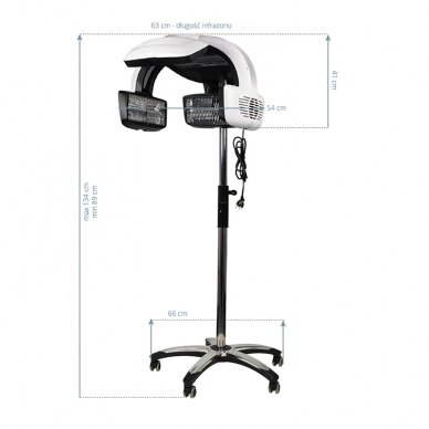 Profesionalus pastatomas infrazonas kirpyklai GABBIANO 628 su stovu, baltos spalvos 4 Profesionalus pastatomas infrazonas kirpyklai GABBIANO 628 su stovu, baltos spalvos 4